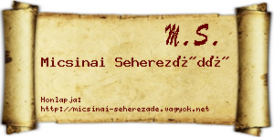 Micsinai Seherezádé névjegykártya